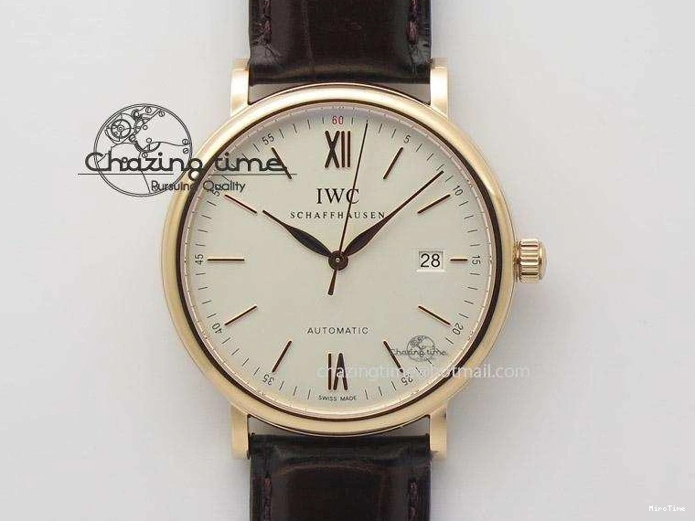 MIROTIME 0406 Modern Portofino SCHAFFHAUSEN RG MKF 1:1 V2 Best Edition White Dial On Brown Leather Strap A 7344